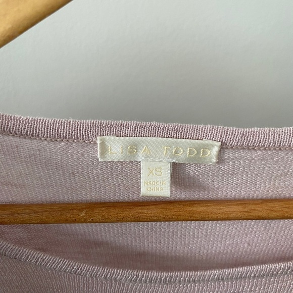Lisa Todd Crochet Linen cotton blend long sleeves Lavander/pink - Picture 2 of 6